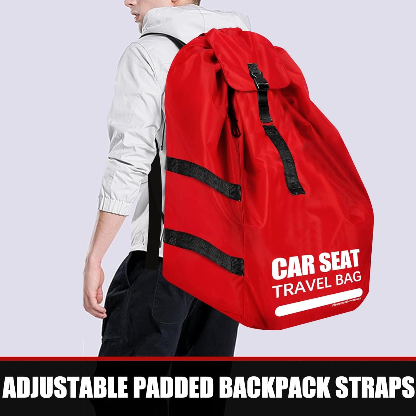 Car Seat Travel Bag for Airplane, Large Car Seat Bags for Air Travel with Comfort Padded Straps, Carseat Storage Bag / Backpack for Carseat Airport, Carseat Cover Travel - Baby Travel Essential