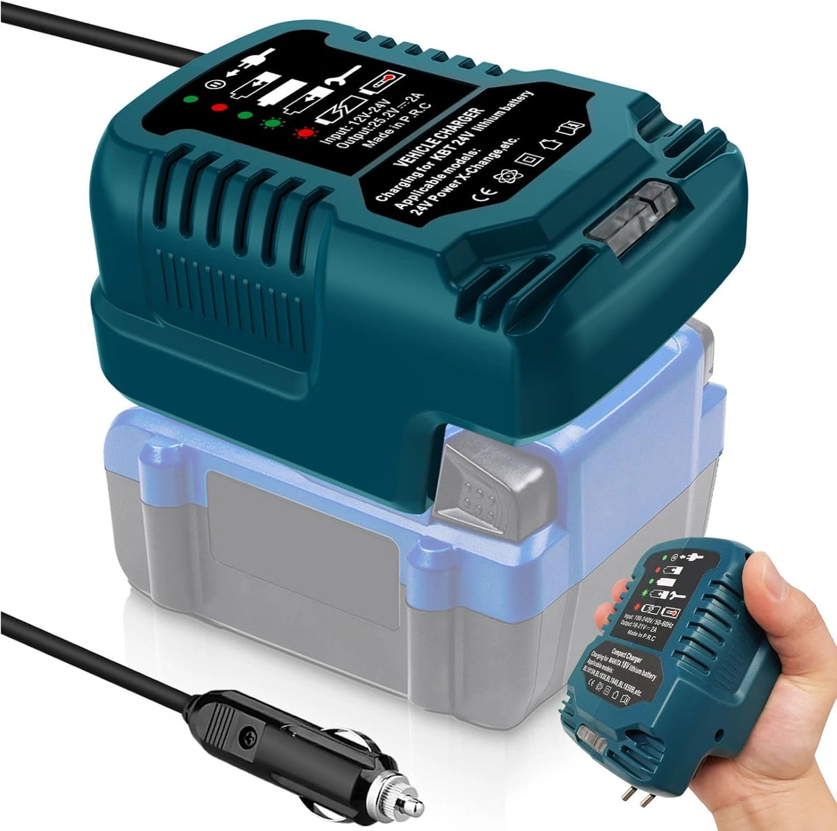Charger for Kobalt 24V Battery,Portable Mini Quick Car Charger,Cigarette Lighter Plug(for Kobalt 24V Battery Only)