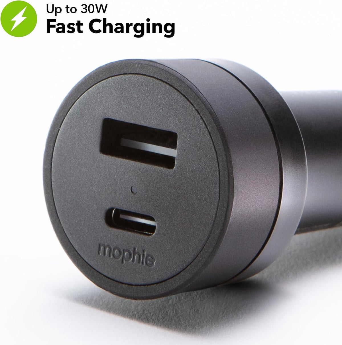 Mophie 42W Dual USB-C + USB-A Car Charger, Universal AUX Compatibility