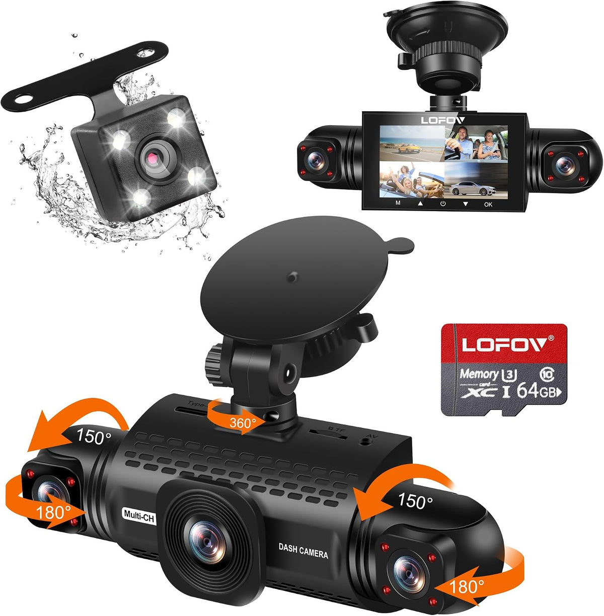 4 Channel Dash Cam 360° View 5G WiFi & APP Control