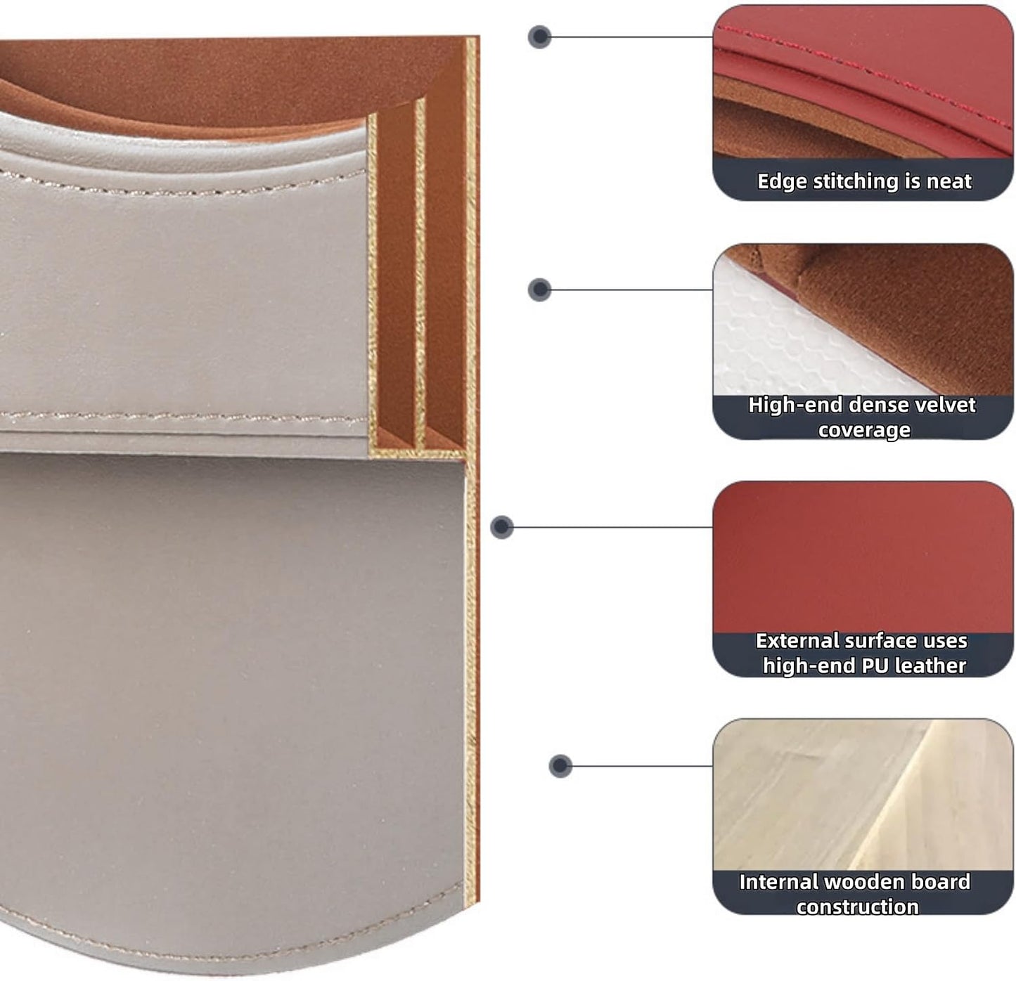 Car Seat Gap Organizer Large Capacity Leather Storage Box with Charging Port Multi-Purpose Car Seat Crevice Storage Solution for Phones Wallets Cards Ideal for Car Organization (Modern, White-Double)
