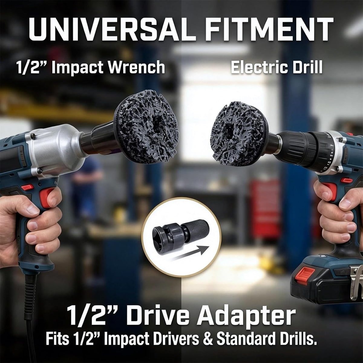 Wheel Hub Stud Cleaning Tool Kit Rust Removal Disc for Impact Wrench Drill