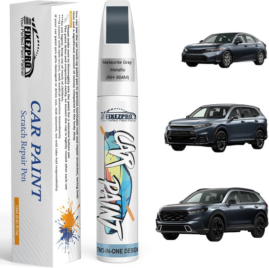 NH-904M Meteorite Gray Metallic Car Touch Up Paint for Honda, Color Match Auto Paint Repair Pen, Professional Car Scratch Repair Remover Pen Quick Drying Easy to Fix