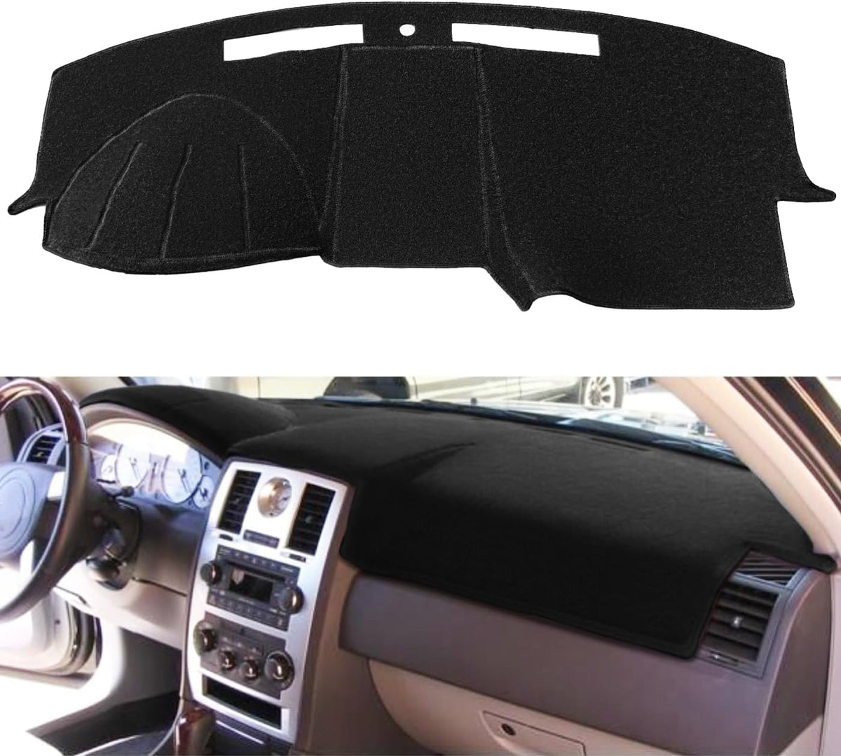 Dash Cover Mat Custom Fit for Chrysler 200 (Black) F177