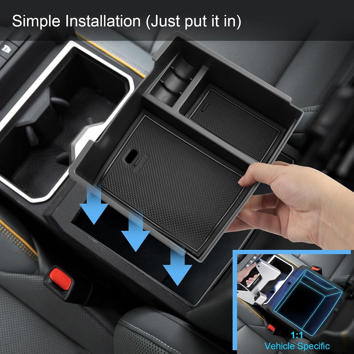 2024 2025 2026 Tacoma Center Console Organizer for Toyota Tacoma (SR5/TRD Off-Road/TRD Sport/TRD Pro/Limited/Trailhunter), Durable ABS Plastic Armrest Tray Insert 2025 2026 Tacoma Accessories