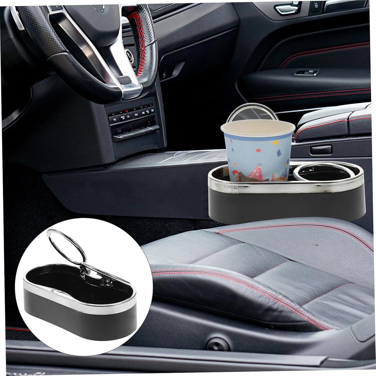 SUPVOX Car Double Cup Holder Multi-Function Water Drink Rack for Vehicle Air Vent Fits Canned Drink Bottles Anti-Slip Design 6.37 X 3.14 X 1.73 in 1 Pack