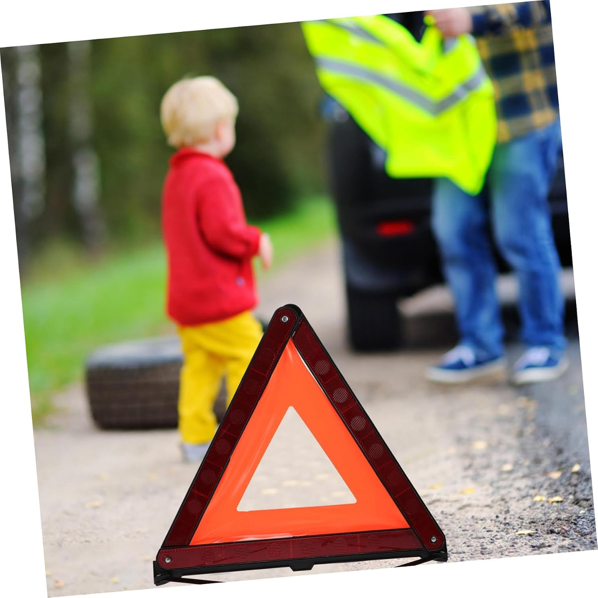 Alipis Triangle Warning Sign 3 Piece Pack Roadside Car Emergency Red