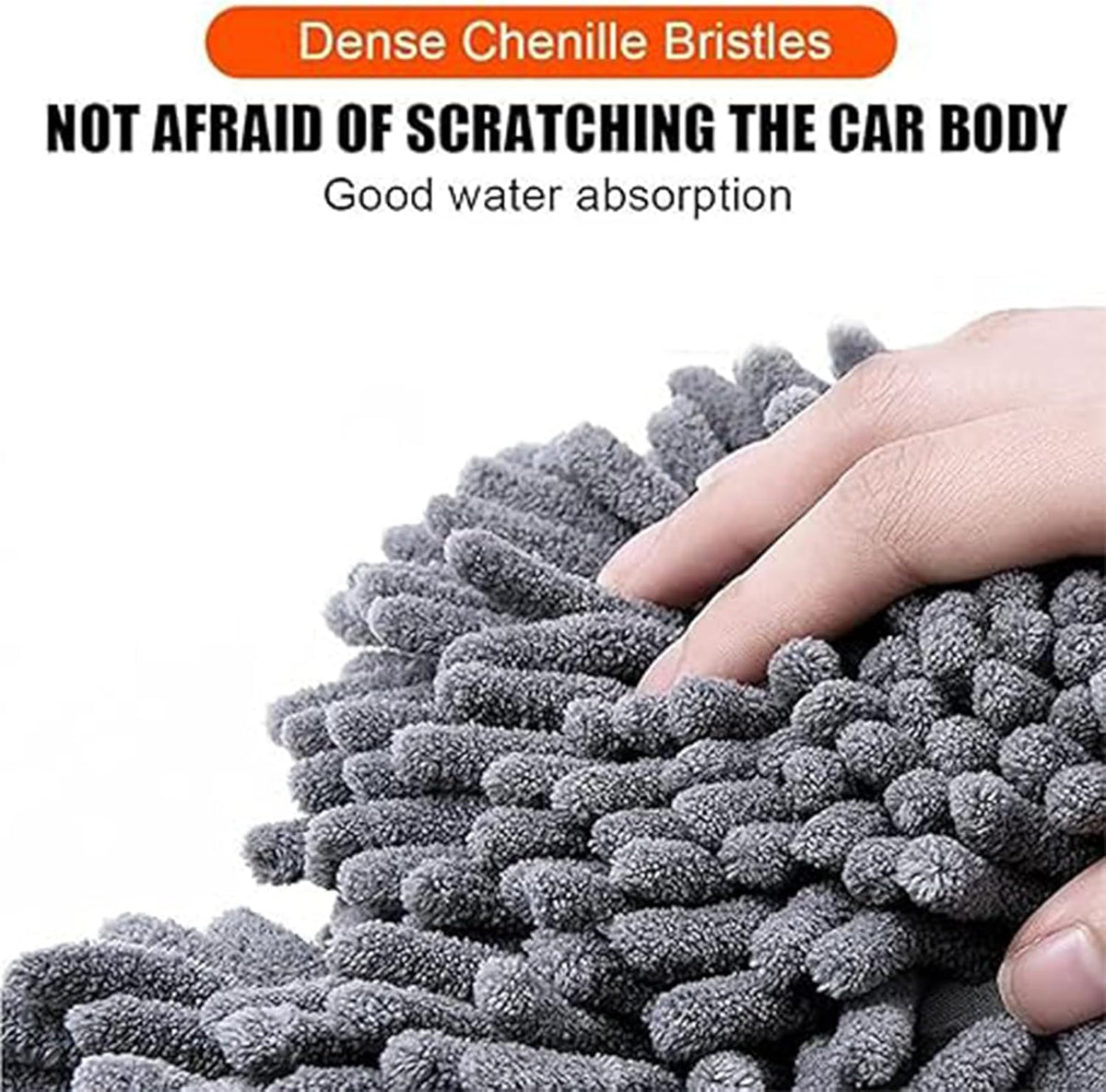 Double Head Car Wash Mop with Long Handle 360°Rotating Car Wash Brush Chenille Microfiber Cleaning Kit Not Hurt Paint Scratch Free(Single Set Mop)