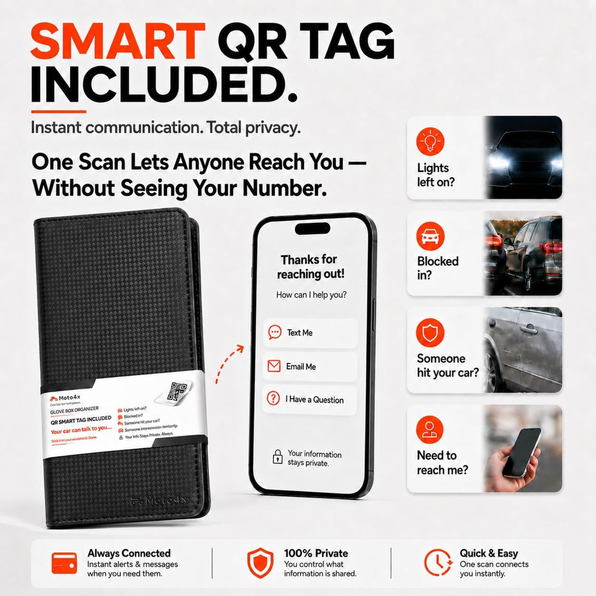Car Registration and Insurance Holder, Carbon Black Premium PU Leather
