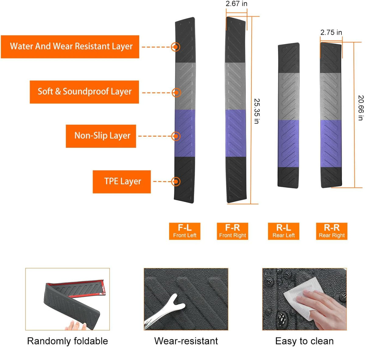 powoq Door Sill Protector Compatible with 2023-2026 Honda Pilot