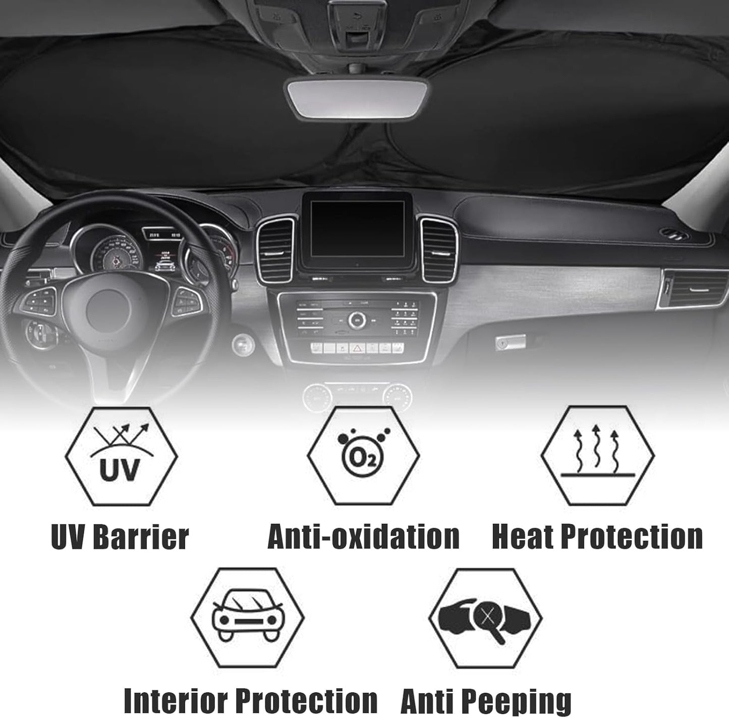 Red Eyes Car Windshield Sun Shade Foldable Sunshade Front Window Cover Sun Visor Protector Accessories (59x27.5 inches)