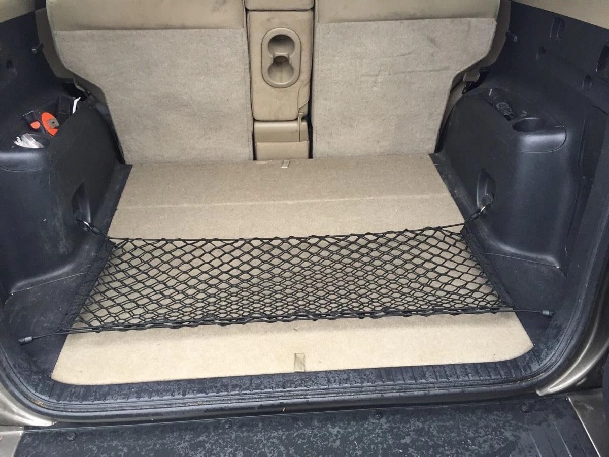 Rear Trunk Organizer Cargo Net for Toyota RAV4 2006-2018 — Floor Style Cargo Net for SUV — Premium Mesh Elastic Car Trunk Organizer Vehicle Carrier Storage — Compatible with RAV4