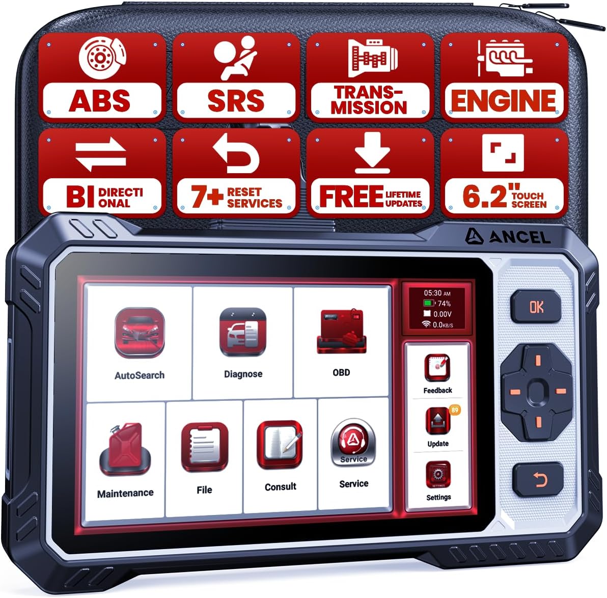 FX6000 Bidirectional Scan Tool, OBD2 Scanner Diagnostic Tool with 15+ Reset