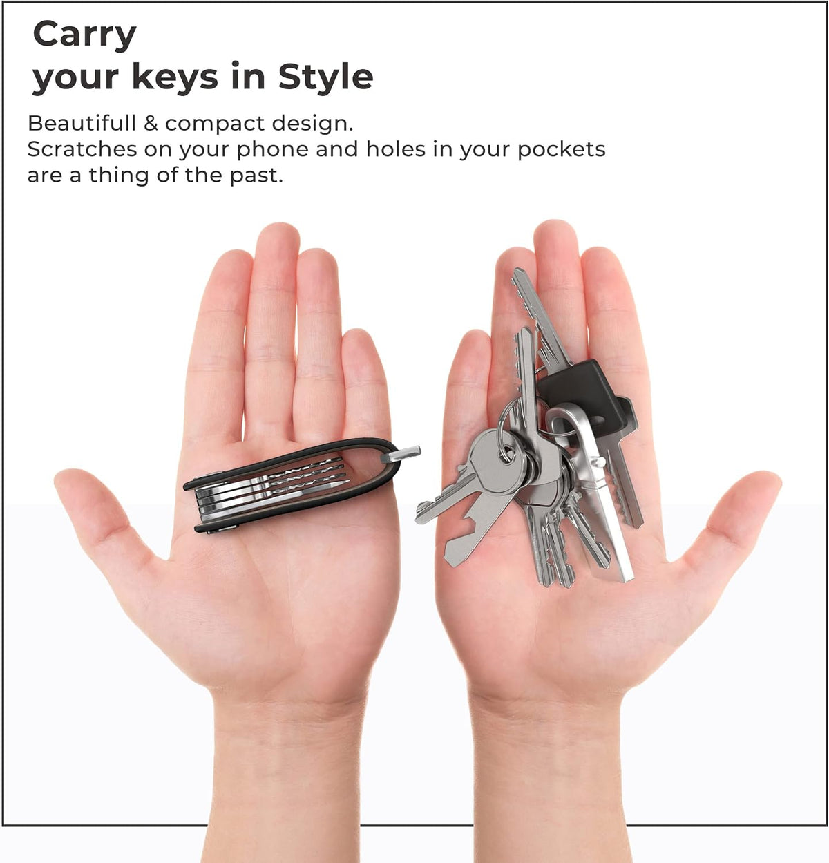 Northwall Keychain Holder, Key Holder Pocket Secure Key Ring, Keychain Accessories for Men, Key Chain Organizer ThorKey