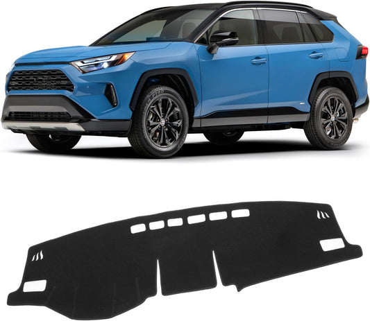 KUST Black Dash Cover Mat for Toyota RAV4 2019-2025 Left Hand Driving Non-Slip Dashboard Cover Interior for RAV4 Accessories Custom Fit Dash Mat Sunshade Windshield Glare