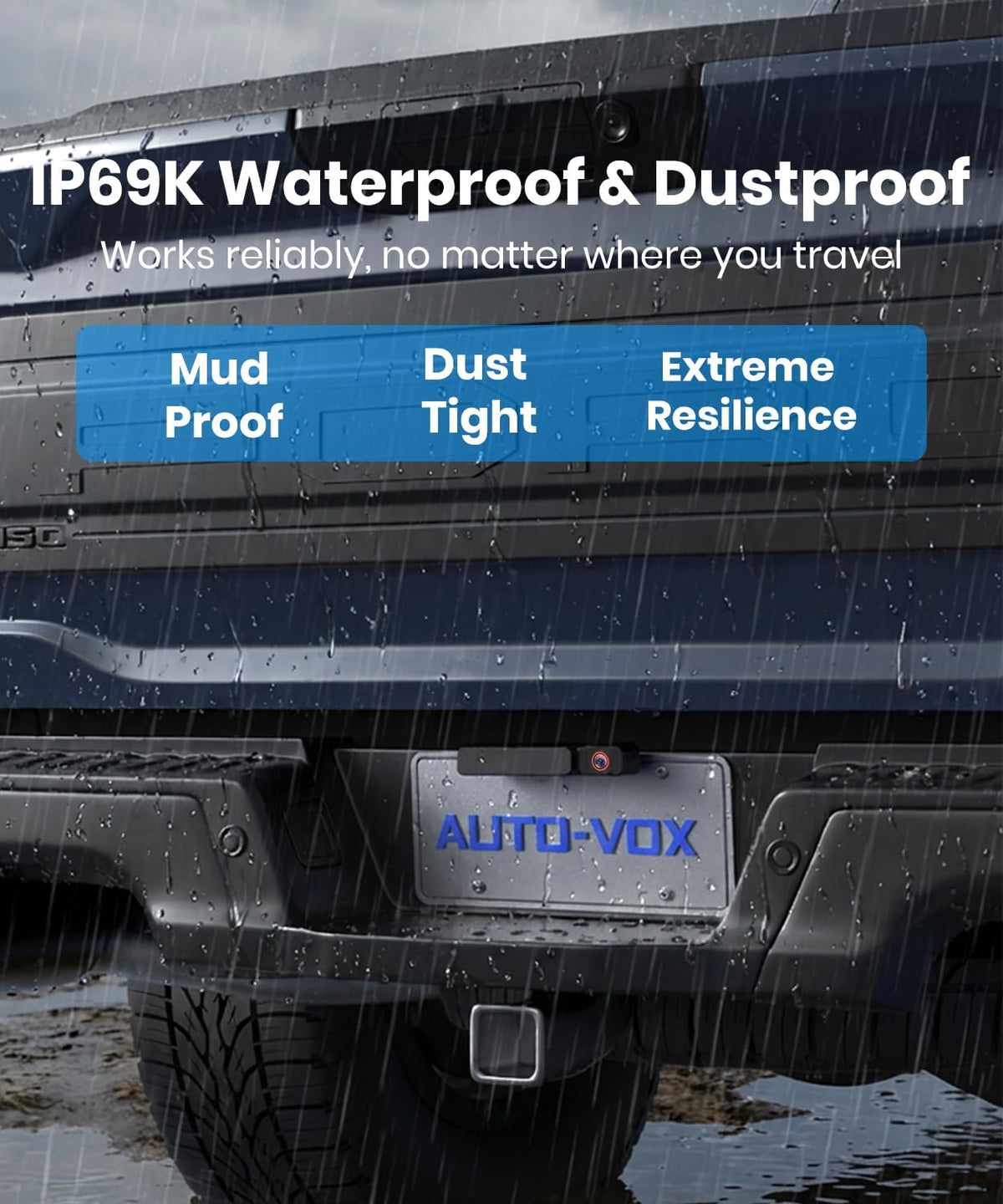 AUTO-VOX 2 Solar Wireless Backup Camera,16:9 1080P HD 6" Monitor