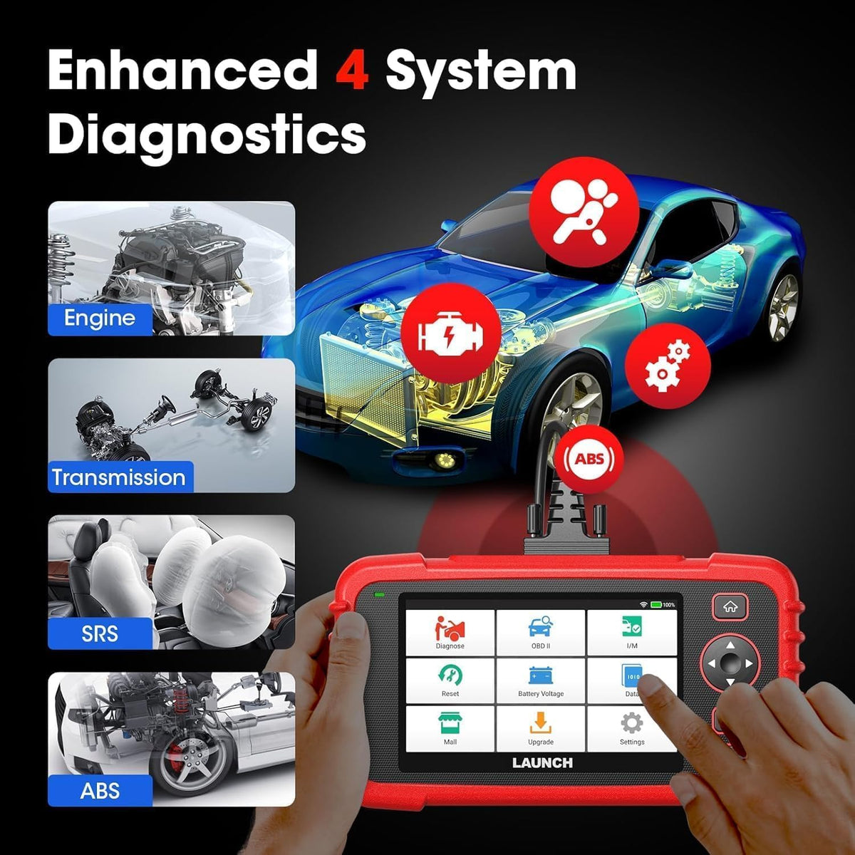 Launch CRP123X V2.0 Elite OBD2 Scanner Lifetime Free Upgrades for All Cars