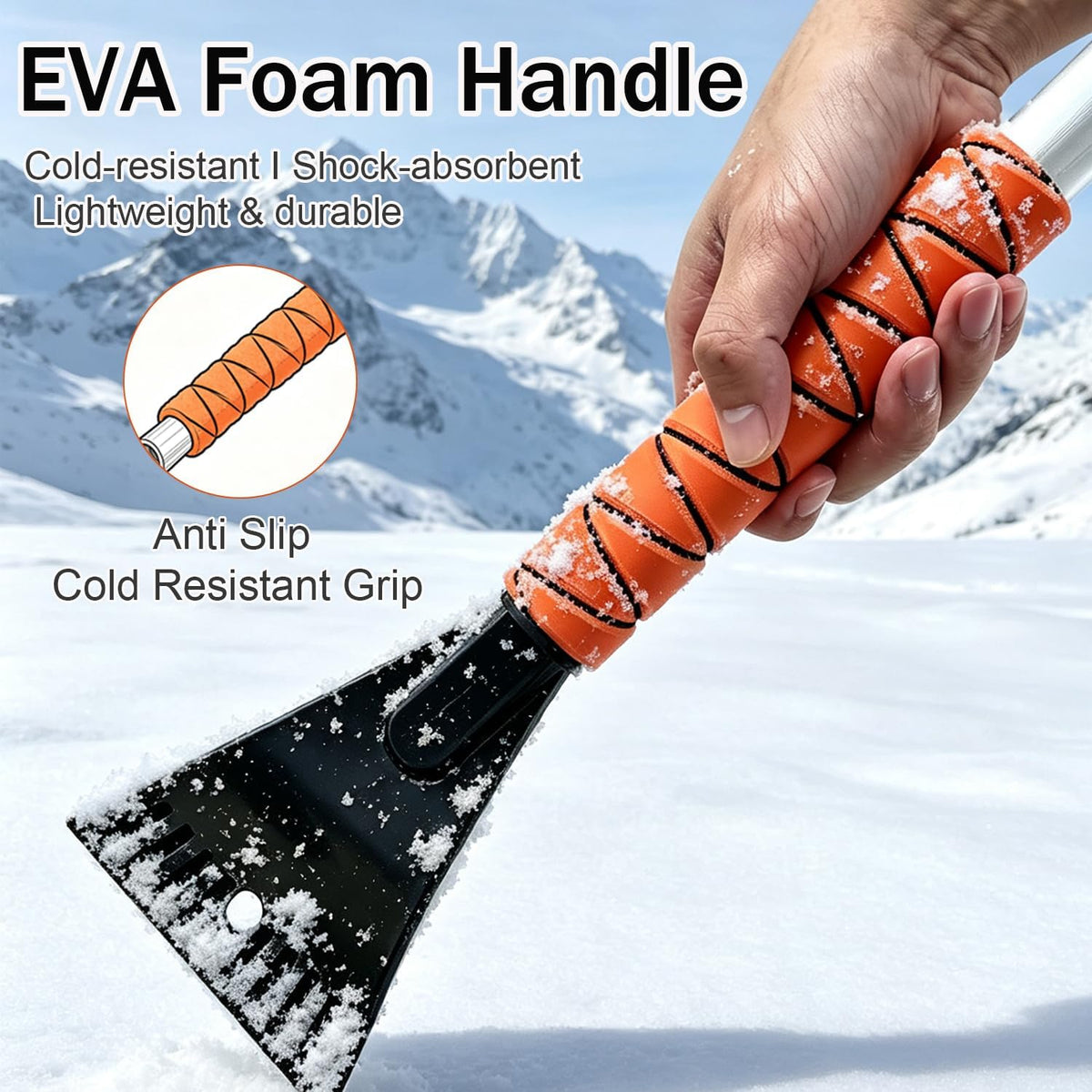 2 Pack Snow Brush, Portable Ice Scrapers for Car Windshield 25"