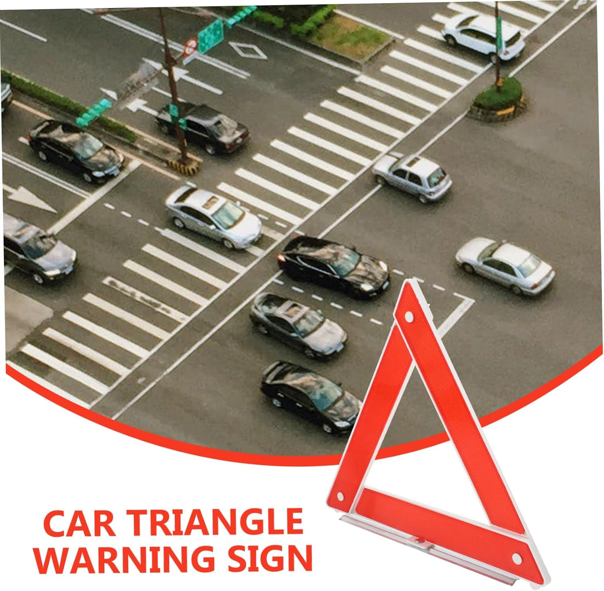 Warning Triangle for Vehicles Portable Red Plastic Metal Roadside Safety