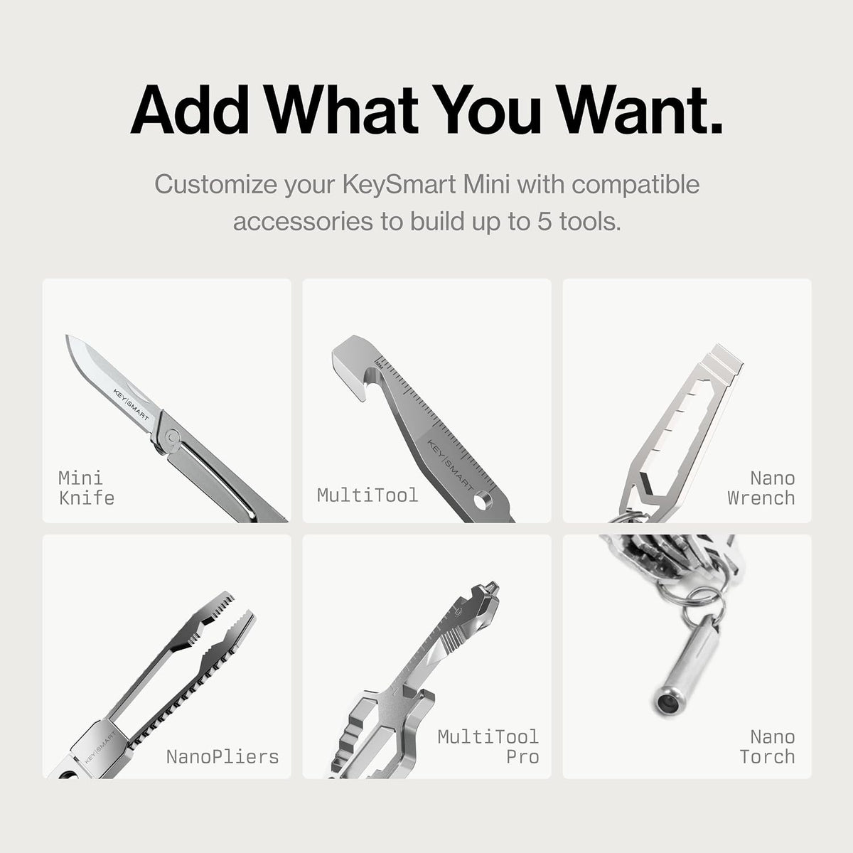 KeySmart Mini - Keychain Key Holder - Compact Key Organizer for Key Chain, Clutter-Free Minimalist Compact EDC Key Chains