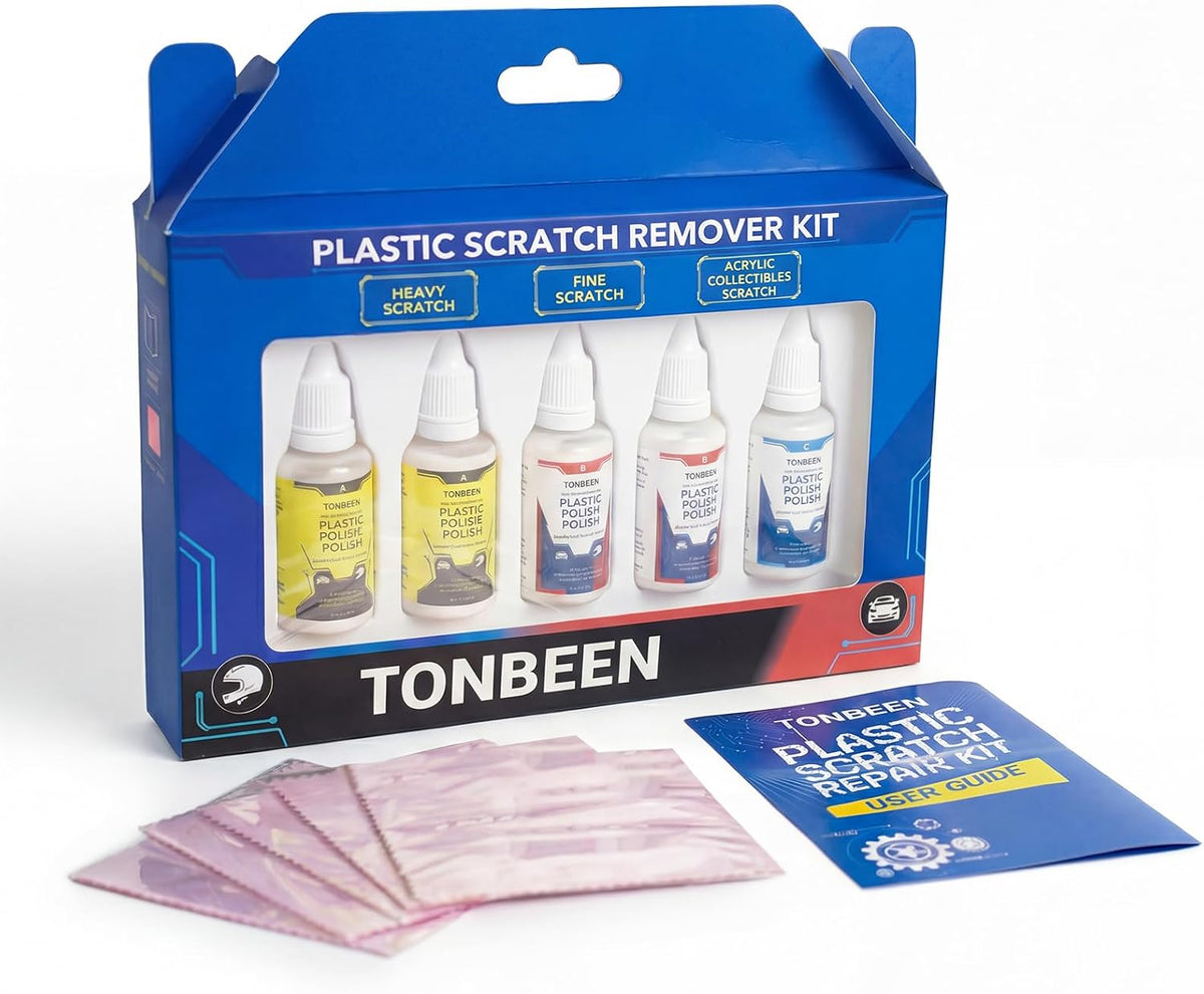 Plastic Scratch Remover Polish Kit - 3-Level Plastic Restorer 5PK