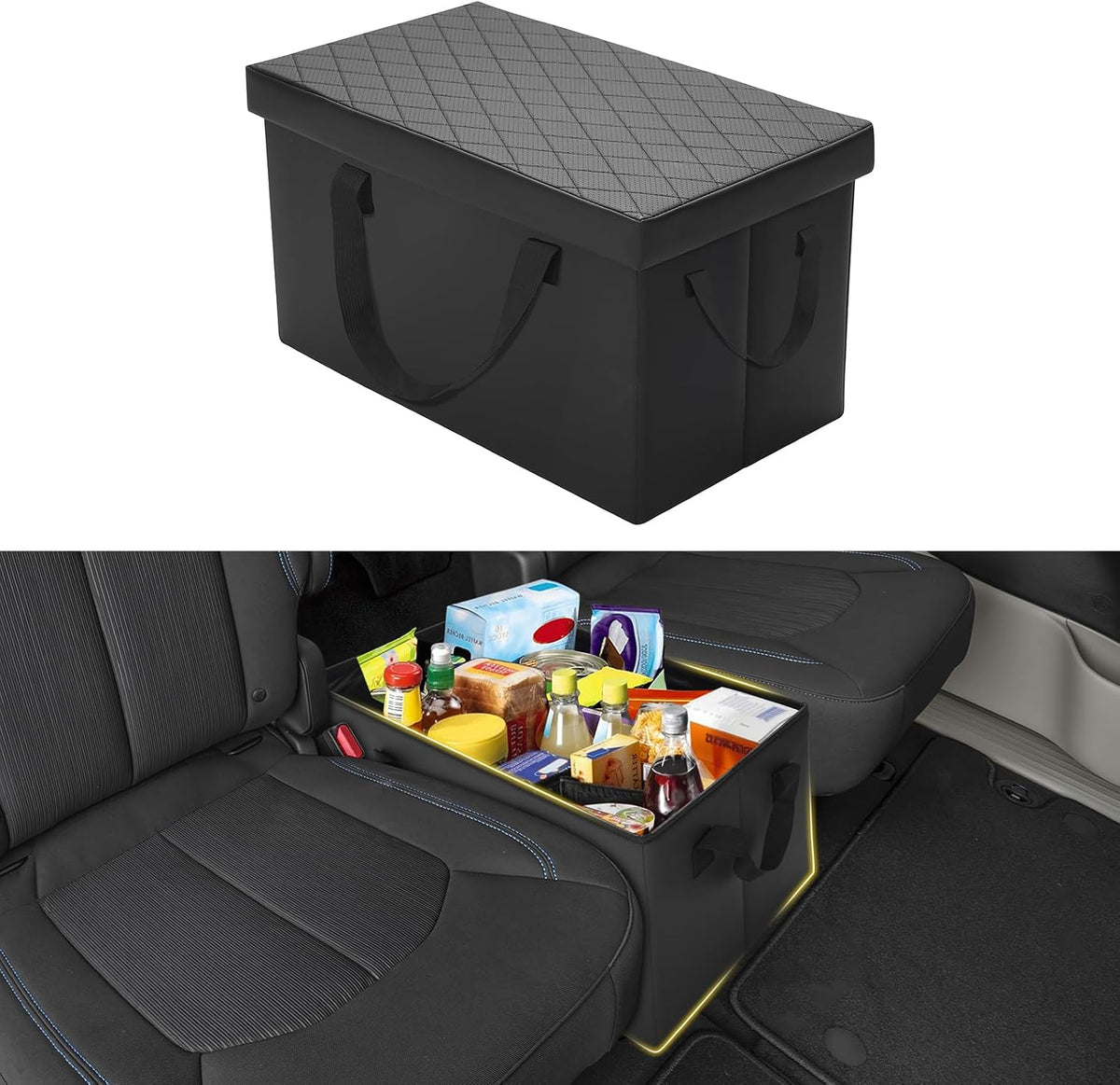 Mixsuper Liner Car Seat Organizer for Chrysler Pacifica 2017-2026, Console Organizer Backseat Box for Pacifica, Supplies Dog Box Storage Bin Travel Accessories