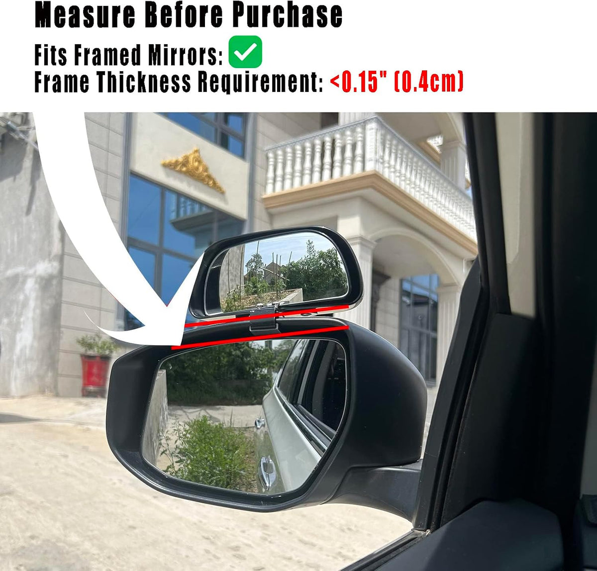 Blind Spot Mirrors Clip On 2 Pack, Car Side Mirror for Blindspot