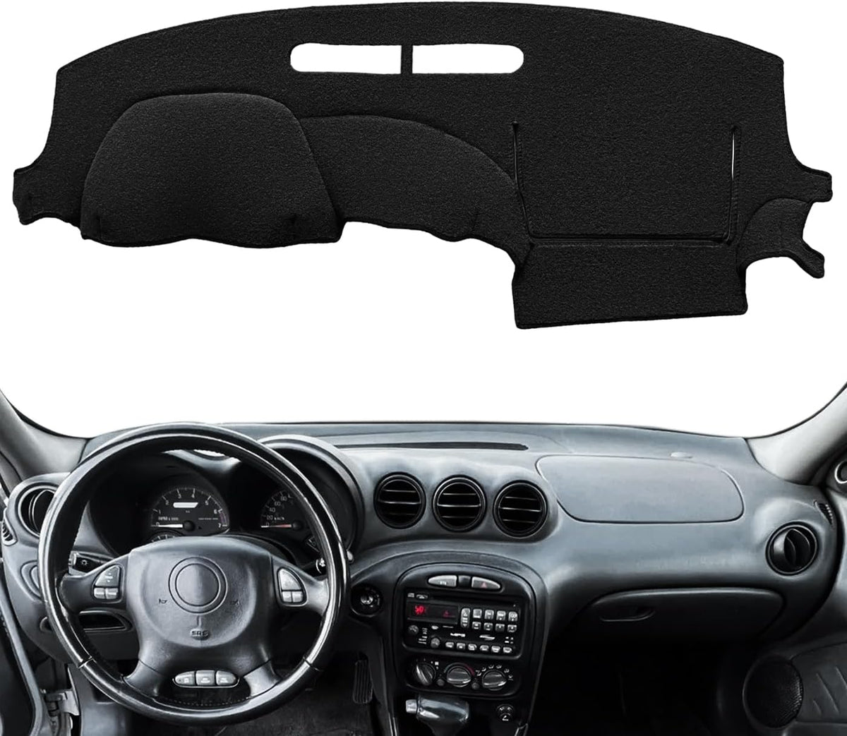 Dash Cover Mat Custom Fit for Pontiac Grand AM (Black) K208