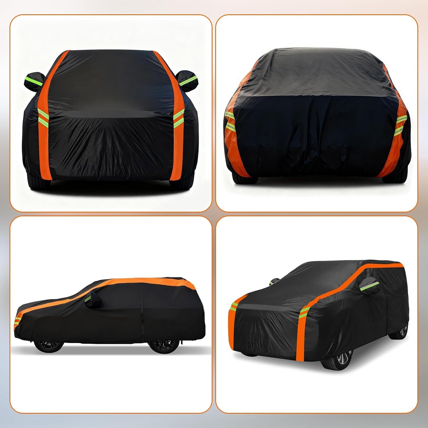Car Cover for Jeep Wrangler 4 Door JL JK TJ YJ CJ 2007-2026, Multi-Layer Automobiles Covers Waterproof All Weather with Zipper Door, Sun Rain Snow Dust Protection