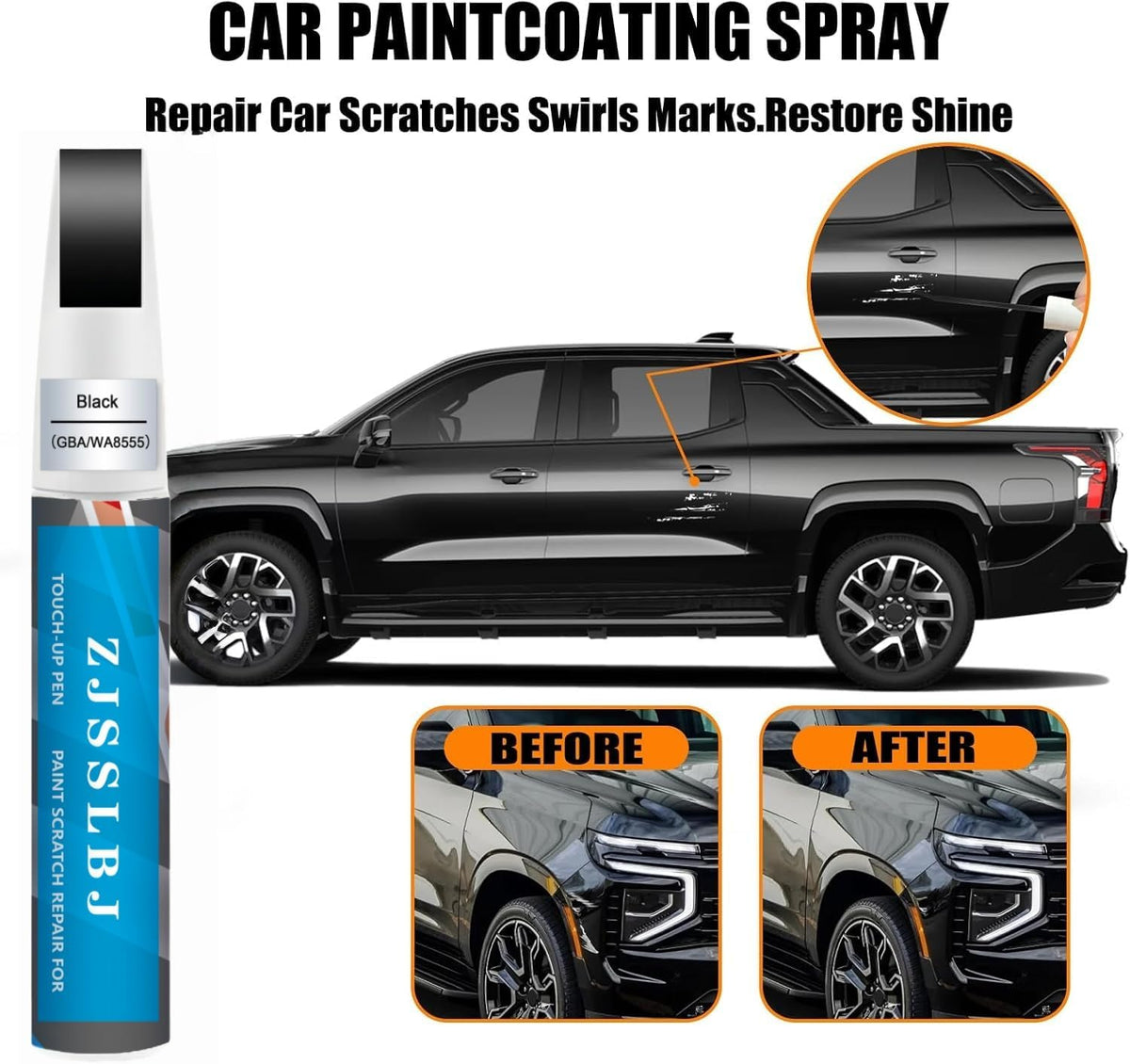 Car Touch Up Paint (Black GBA/WA8555) for Chevrolet