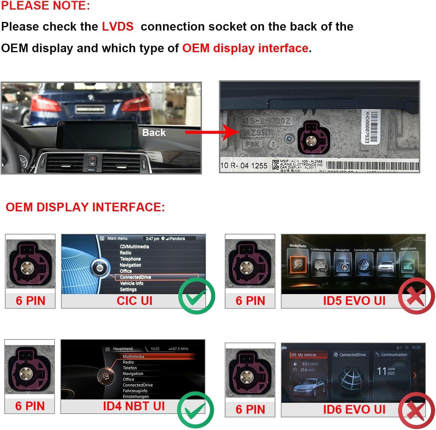 PEMP Linux Screen for BMW 2012-2017 F30 F31 F32 F33 F34 F35 F20 F21 F22 ID4 NBT CIC, Support iOS 26 Wired and Wireless CarPlay Retrofit Android Auto 328i 320i Accessories Radio