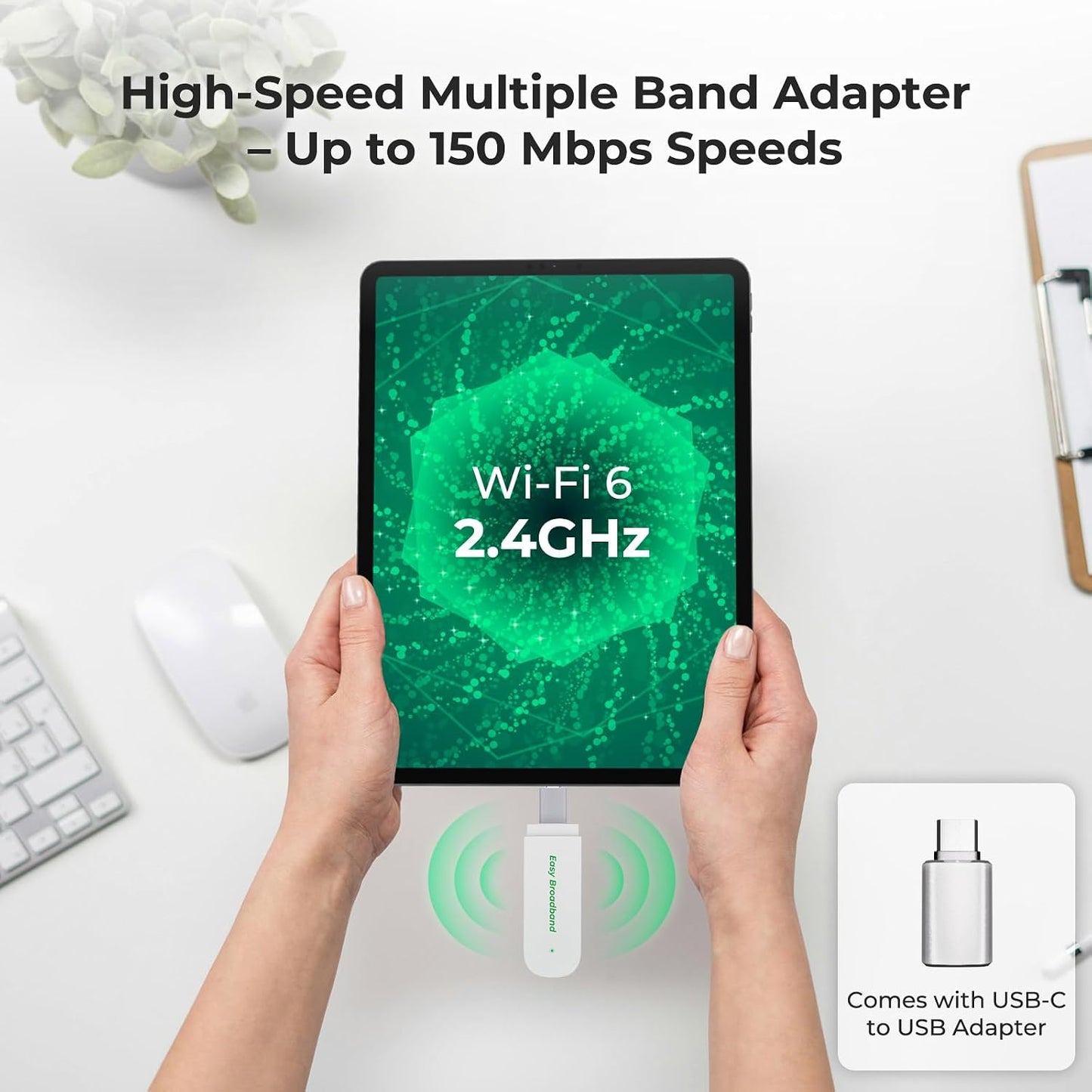 EIOTCLUB 4G LTE USB WiFi 6 Dongle - Portable Mobile Hotspot High-Speed, Portable WiFi with Pre-Installed SIM Card & Prepaid Plan Data Plans, Supports 10 Devices(use in US+CA+MX+LA)