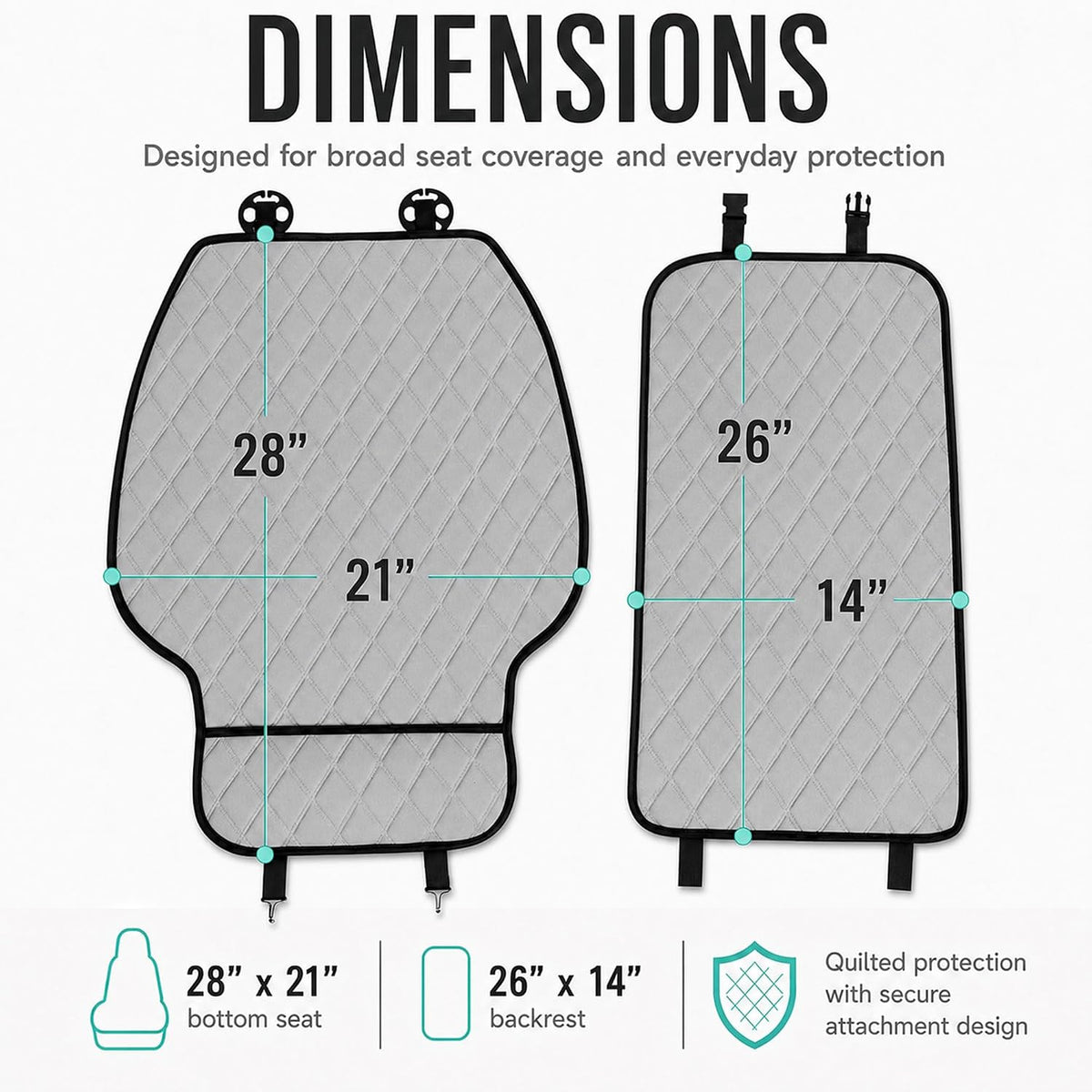 FH Group Car Seat Cushion – Neosupreme Single Front Seat Cover with Front Pockets, Airbag Compatible, Universal Fit Car Seat Cushion for Driver or Passenger Seat, SUV, Truck, Sedan & Van – Gray