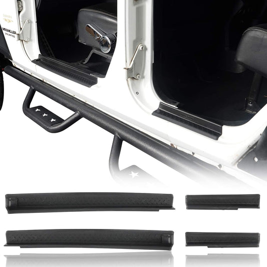 u-Box JKU Door Entry Guard Sill Protector Scuff Plate Black Compatible with 2007-2018 Jeep Wrangler JK Unlimited 4-Door