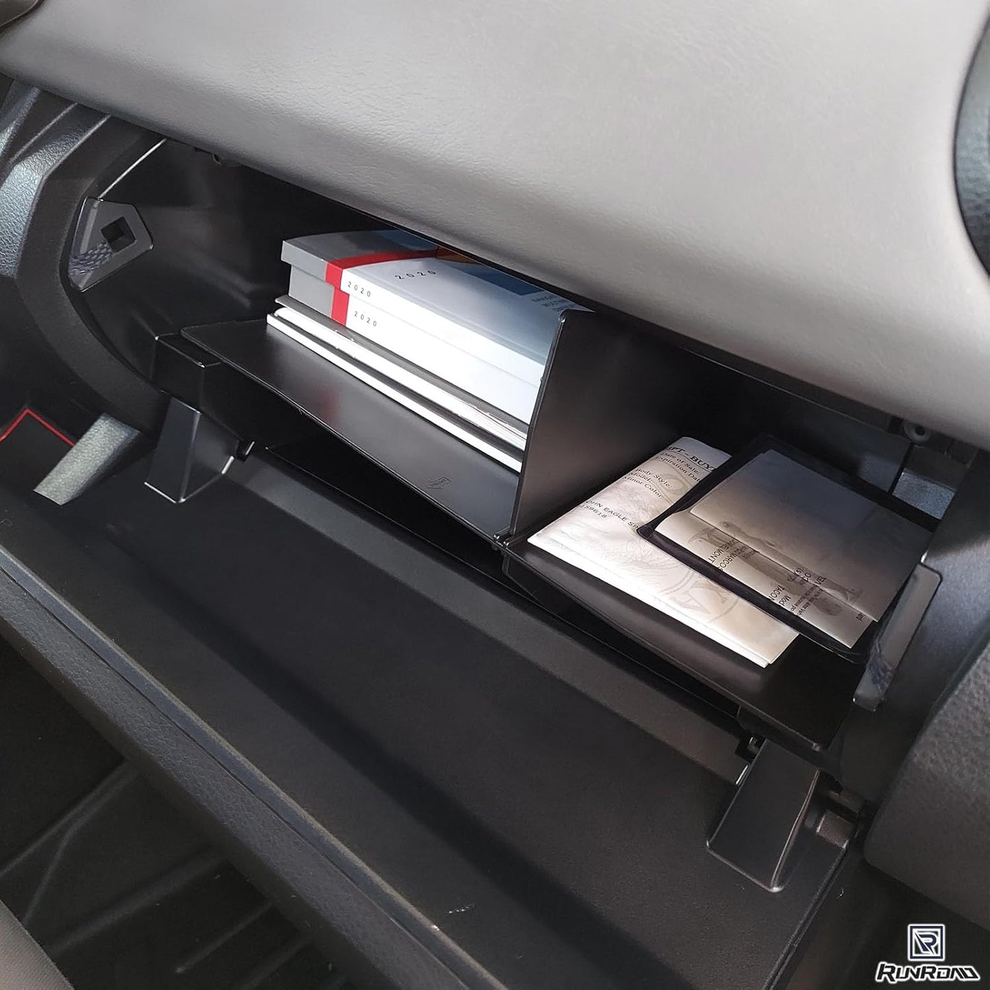 RUNROAD Glove Box Organizer Dividers Compatible with Toyota Tacoma 3rd Gen 2016-2023 Accessories, Insert Glove Compartment Accessories ABS Black Materials Divider Storage Box