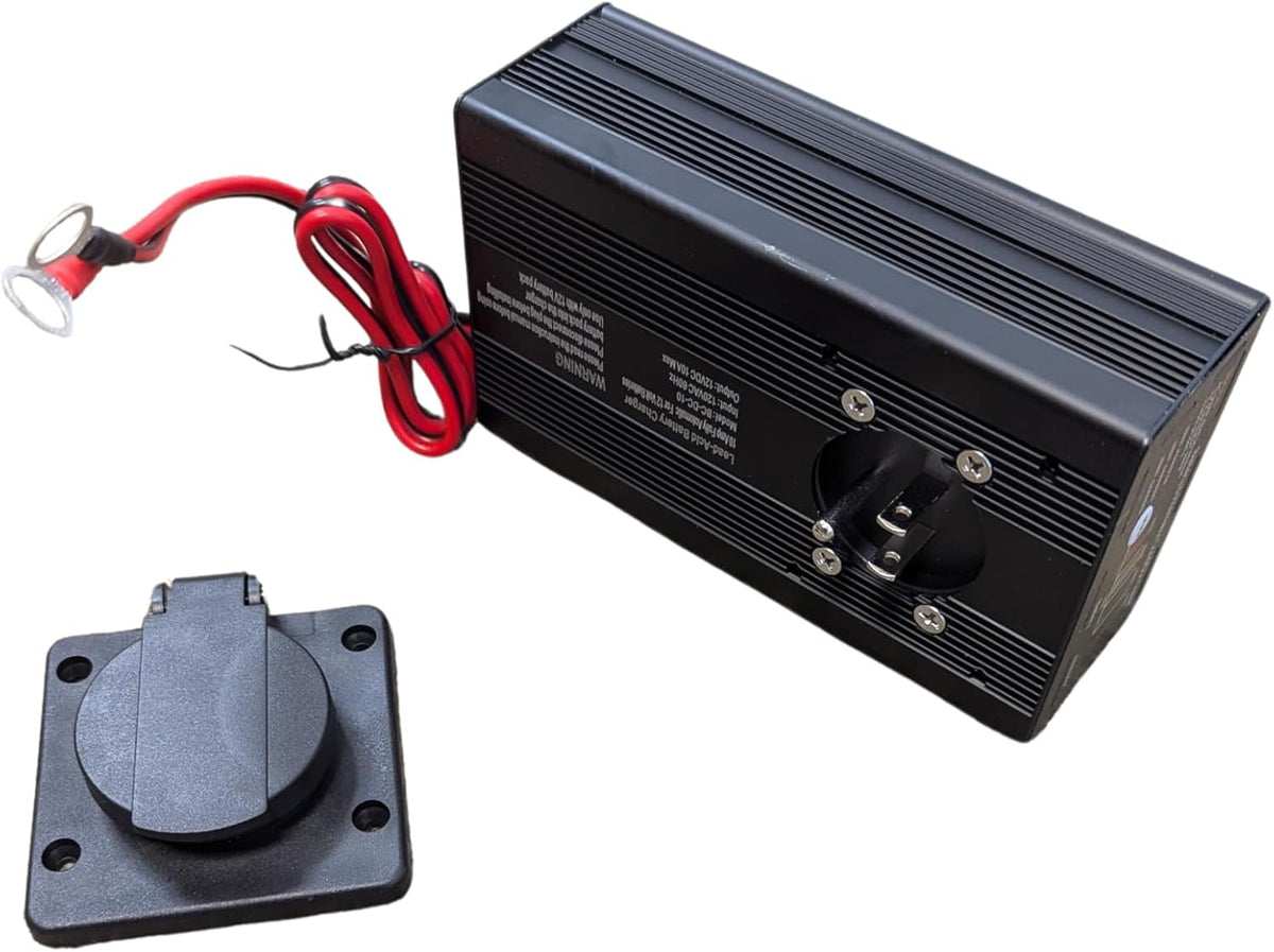 10 Amp Panel Mount 12V Battery Charger for Hydraulic Dump Trailer, Car, Marine. On Board Trickle Charger for 12 Volt Systems