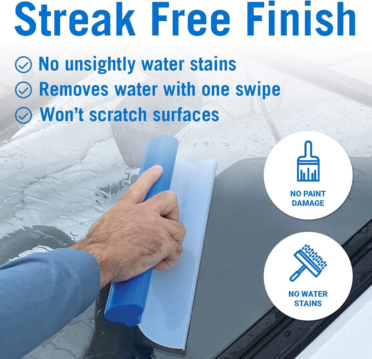 Silicone Car Window Squeegee for Boat Windshields, RVs, and Auto Cleaning