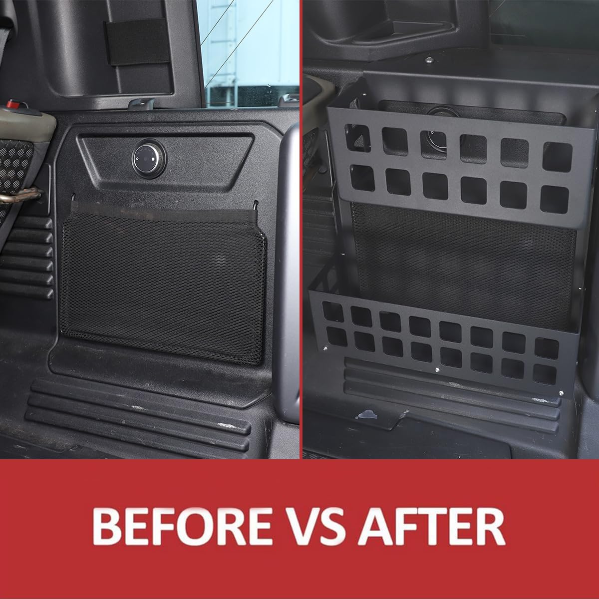 Car Trunk Storage Basket Organizer Side Cargo Rack Modular Compatible with Land Rover Defender 110 2020-2024 Car Rear Door Foldable Table Tailgate Table (Storage Basket Organizer-A)