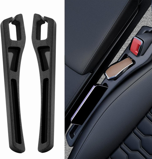 2PCS Car Seat Gap Filler Organizer,Multifunctional Car Gap Filler Organizer Storages Function,Universal Console Catcher Between Seats Cars Interior Accessories (Balck)