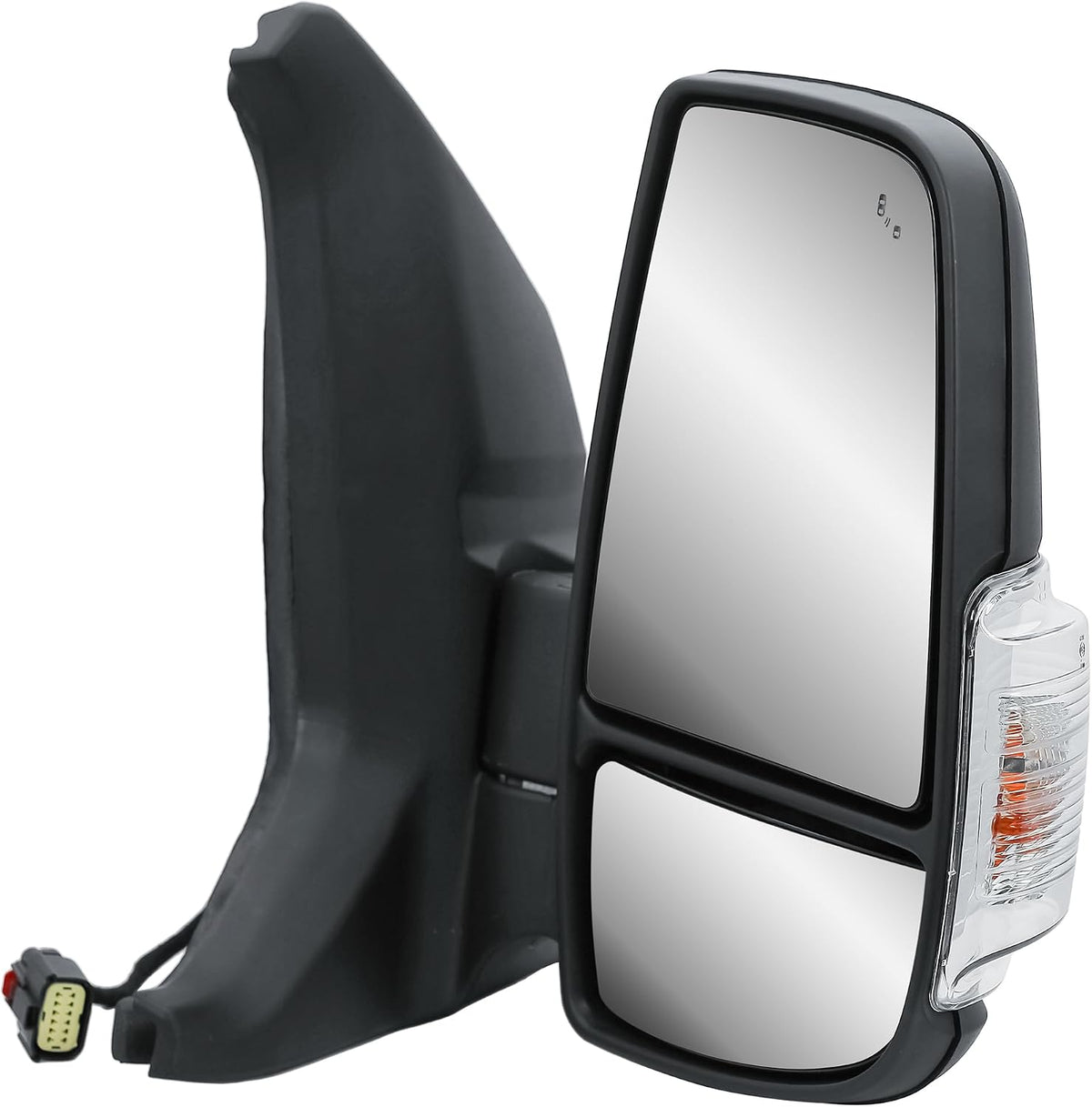 Replacement Passenger Right Side Mirror Power Mirror and Heated with BLIS (Blind Spot Sensor) and Indicator Manual Folding Fit Ford Transit 150 250 350 from 2015 to Onward