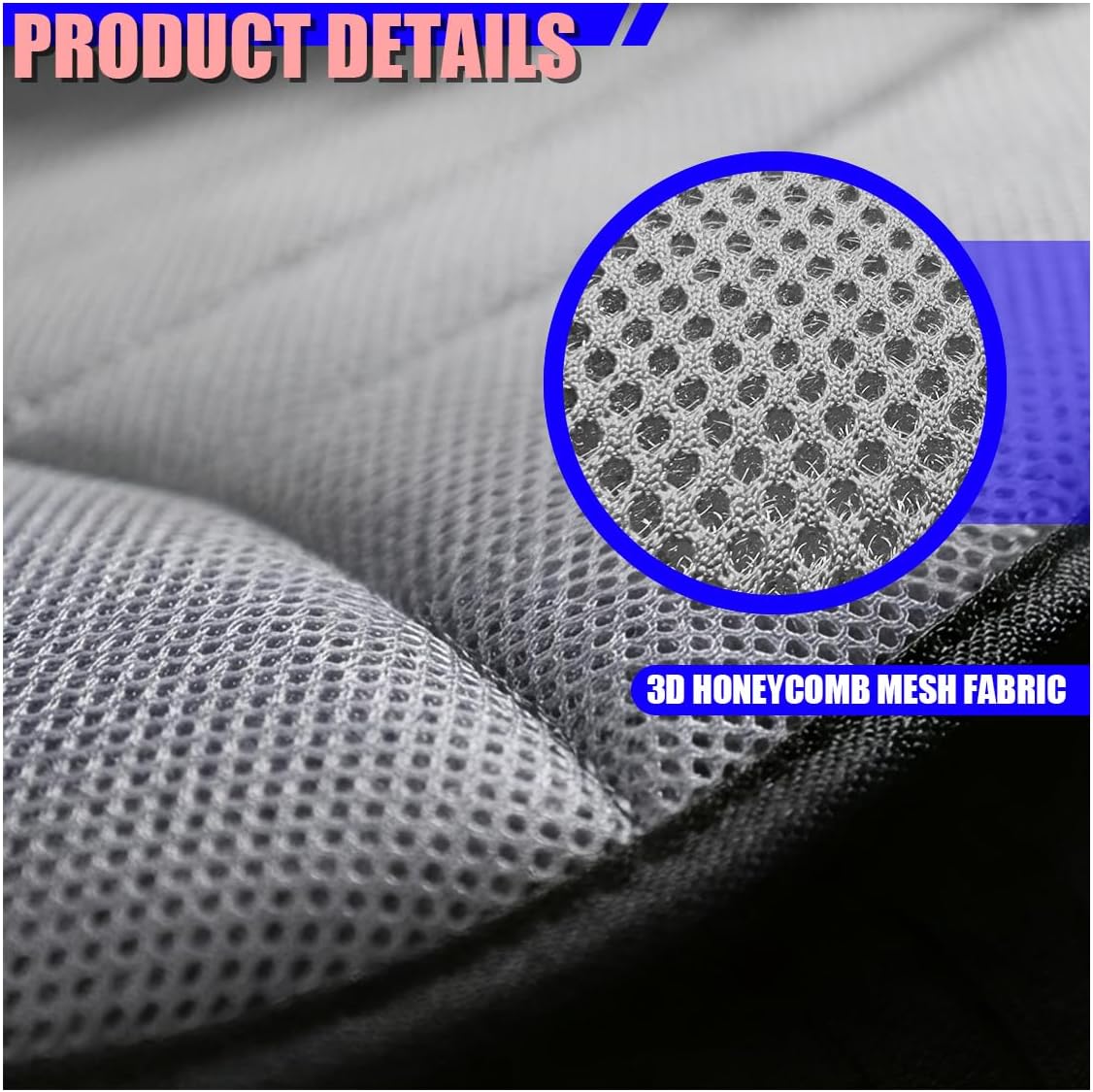Car Seat Cushion, Breathable 3D Air Mesh Car Front Seats Bottom Cover for Comfortable Driving, Soft Non-Slip Auto Interior Driver Seat Protector for Home, Office, Truck(Gray)