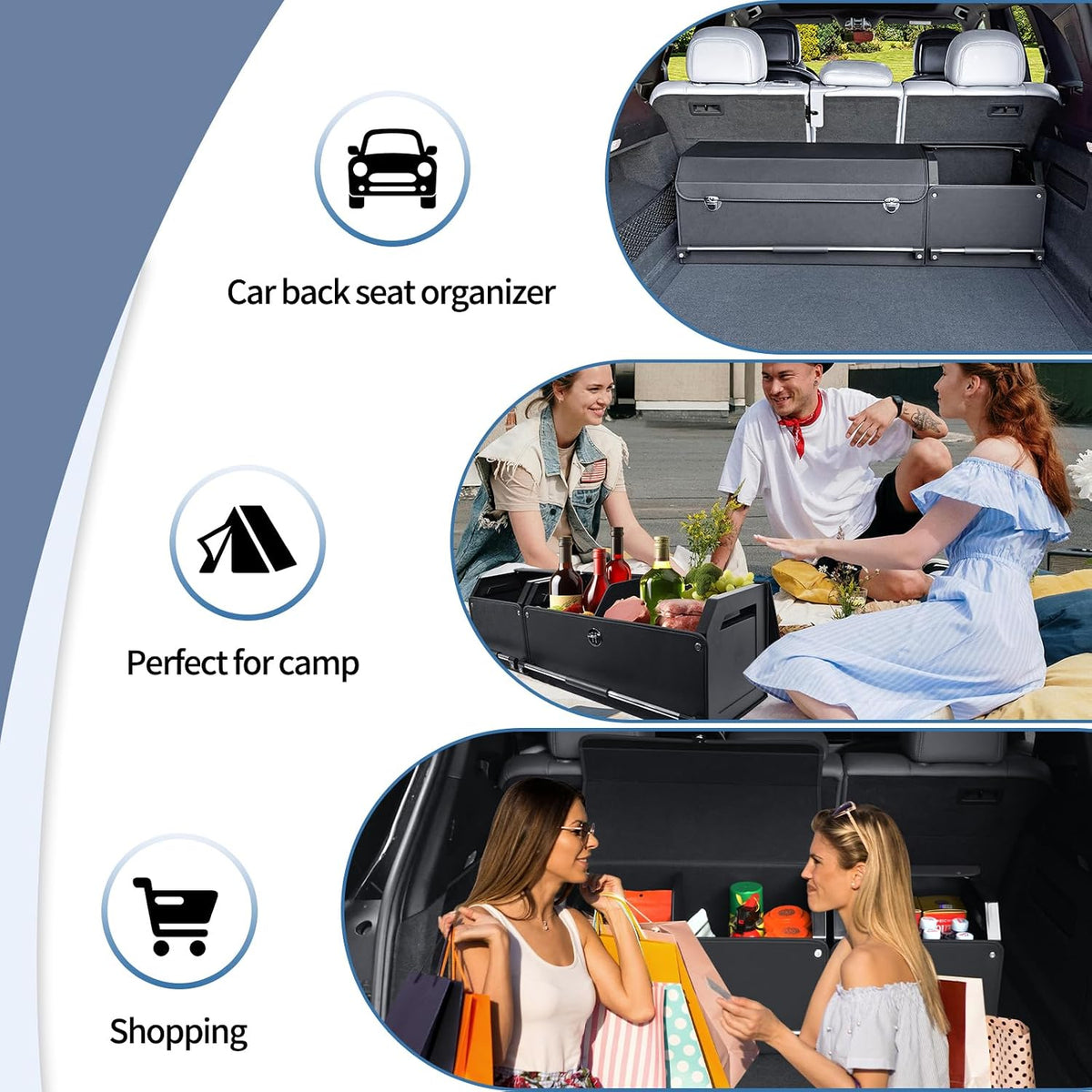 Leather Car Trunk Organizer SUV Trunk Organizer Car Trunk Storage Organizer