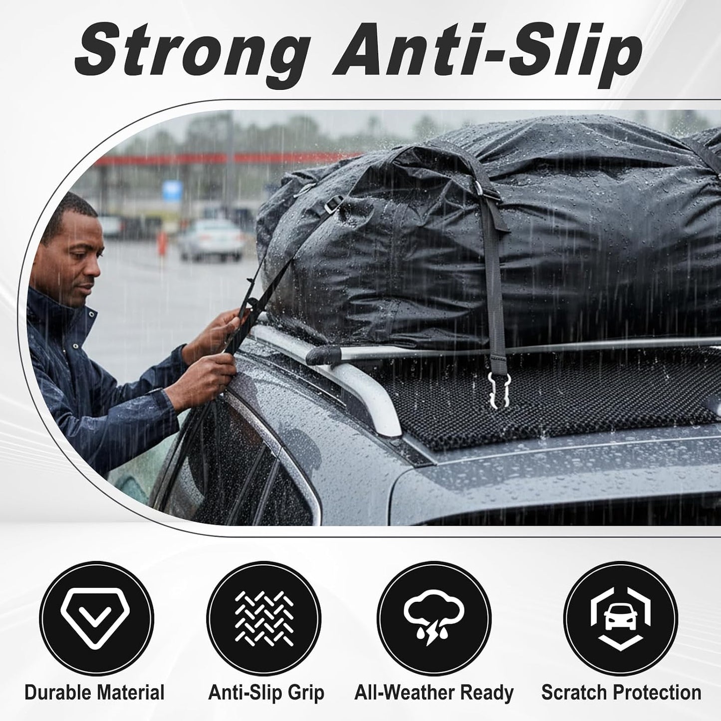 Roof Rack Pads, Universal Non-Slip Car Roof Mat, All Weather Protective Liner for Cargo Bags Protective Mat, Scratch Prevention, Fit Most Vehicles (47.24" x 39.37 ")