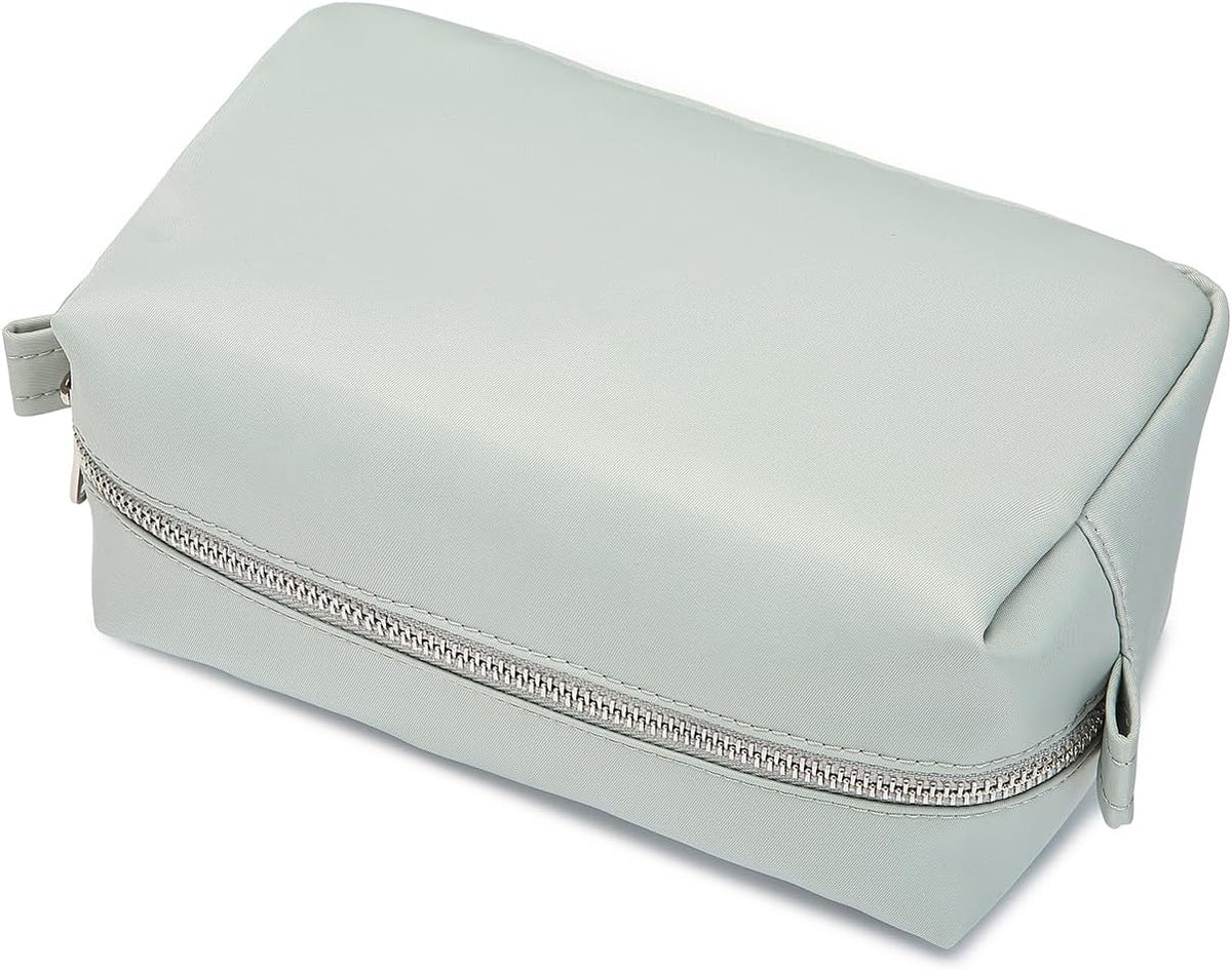 Travel Makeup Bag, Ring Clasp Wristlet Organizer (Grey)