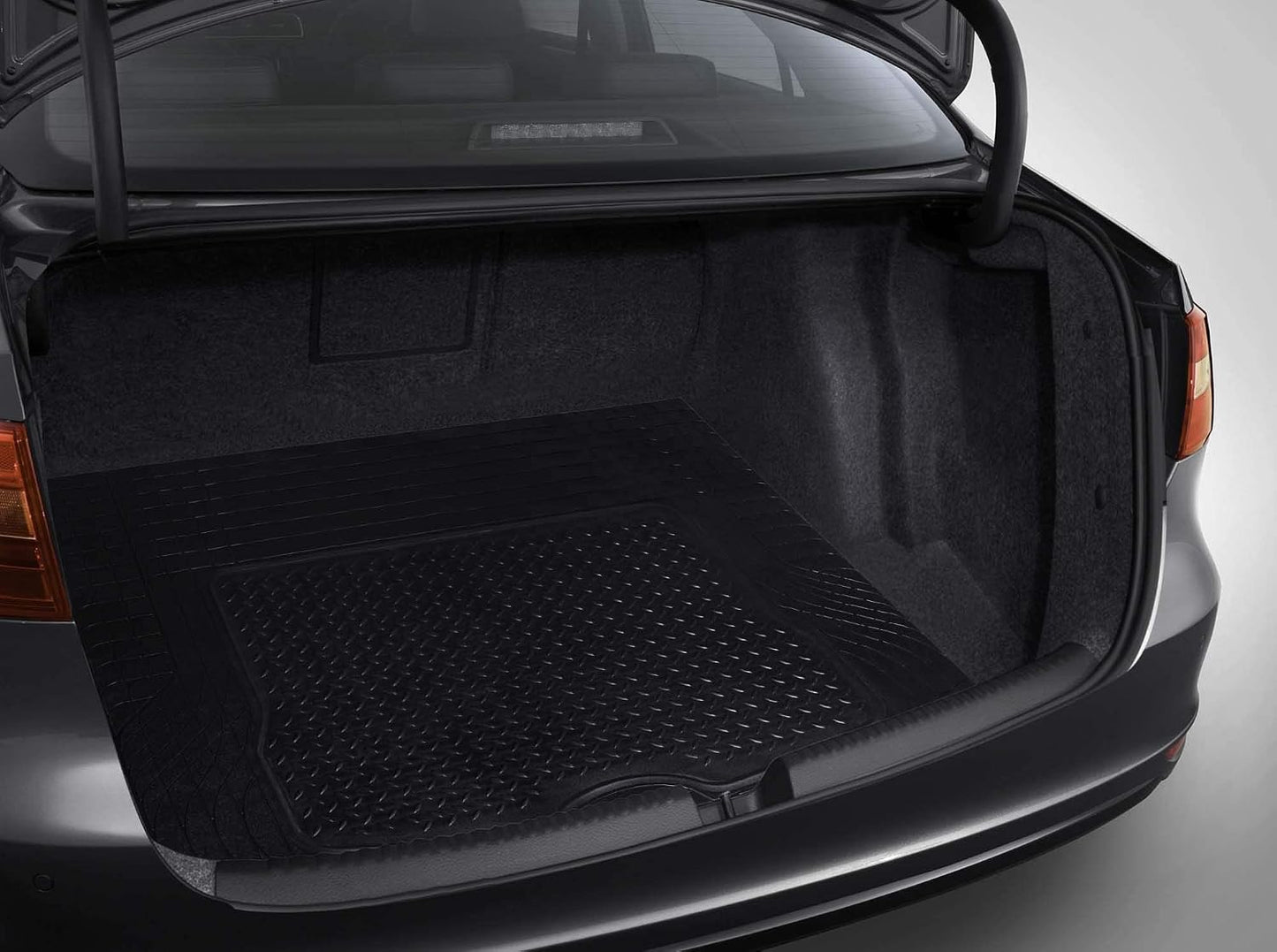 PIC AUTO Heavy Duty Cargo Liner, Trimmable All-Weather Rubber Trunk Mat for Cars, SUVs, Vans & Trucks, Anti-Slip Backing, Durable Protection, Large, Black