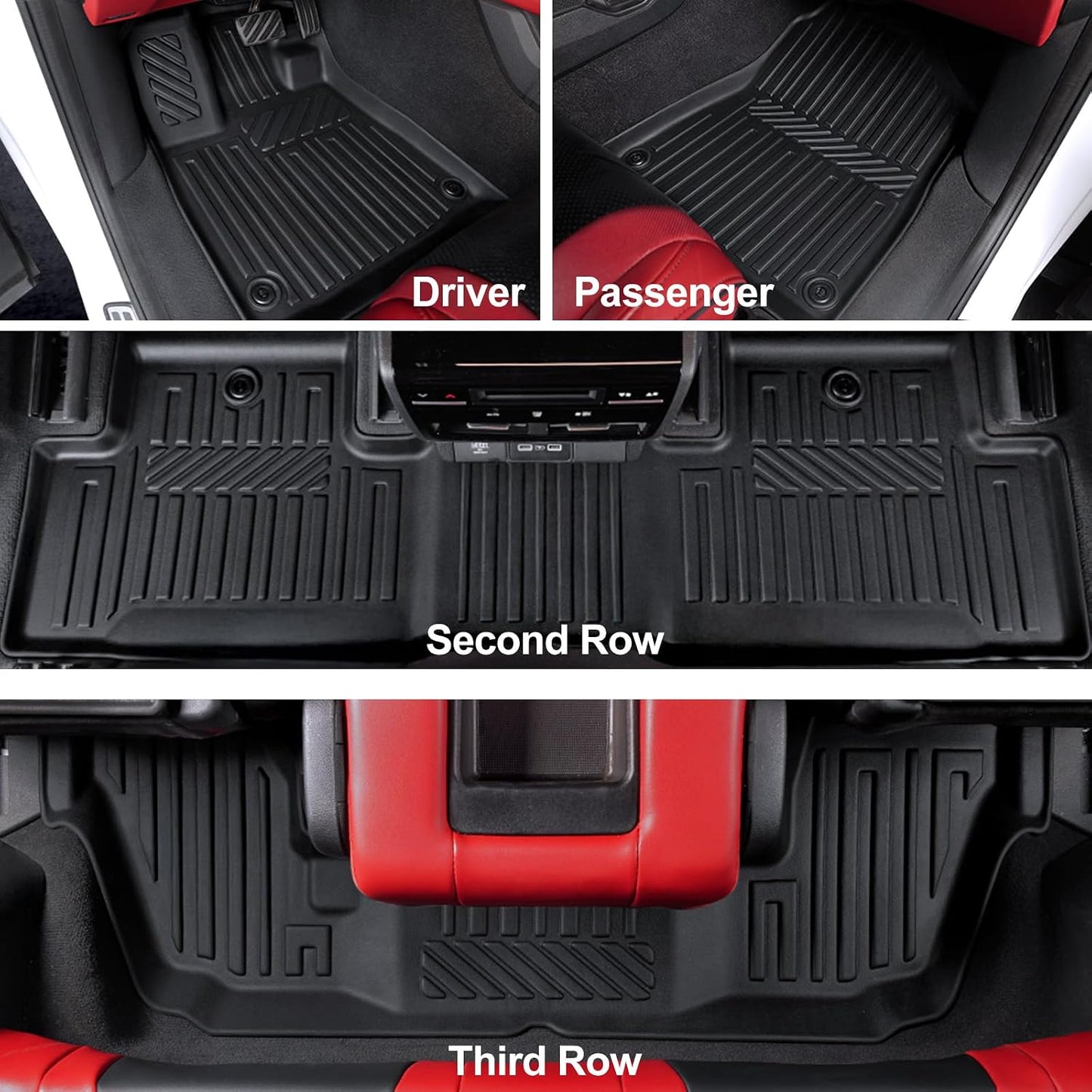 Floor Mats for 2022-2026 Acura MDX, All Weather TPE Cargo Mat with Seat Back Cover Door Sill Protectors for Acura MDX Accessories