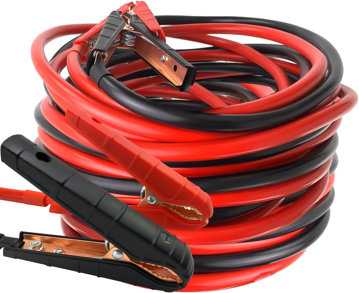 Heavy Duty Jumper Cables, 0 Gauge 30FT Automotive Booster Jumper Cable for Car, SUV,Vans &Truck Battery, Jumper Cable with Strong Clamps & Thiekened Inner Core, Carry Bag and Gloves Included