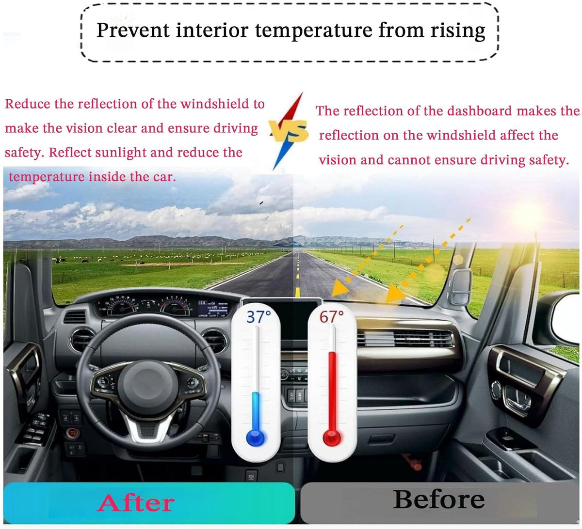 Dashboard Cover Suitable for Toyota RAV4 2019 2020 2021 2022 2023 2024 2025 Car Dashboard Cover Sun Visor Mat Non-Slip Polyester Dashboard Accessories (Black)