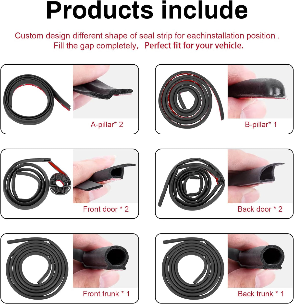 for Tesla Model Y Juniper 2026 Accessories, Rubber Seal Weather Strip Soundproof Noise Insulation Sealing for Tesla Model Y 2020-2026