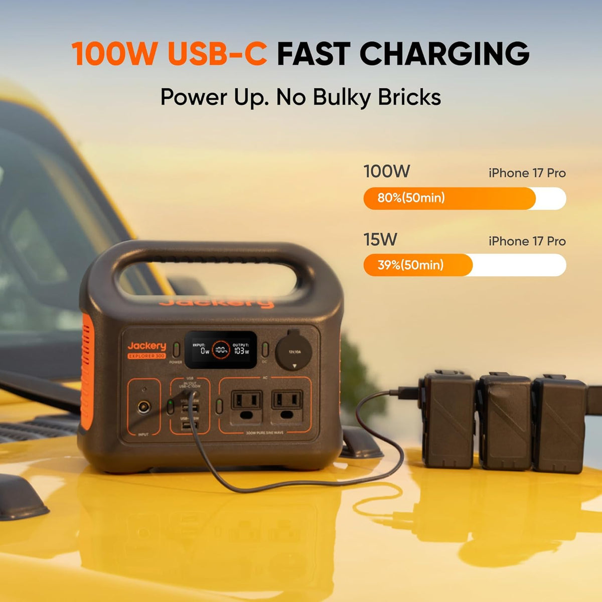 Jackery Solar Generator 300 and 40W Solar Panel,292Wh,300W AC